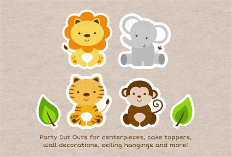 Safari Animal Cut Outs / Safari Baby Shower / Jungle Animal