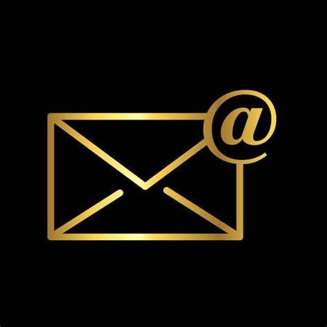 Premium Vector | Gold envelope email icon vector template logo trendy collection flat design