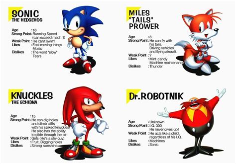 Sonic Character Profiles