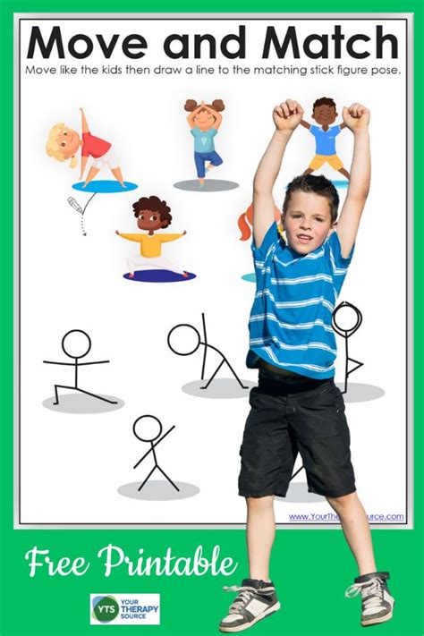 Physical Education Worksheet - Move and Match - Your Therapy Source