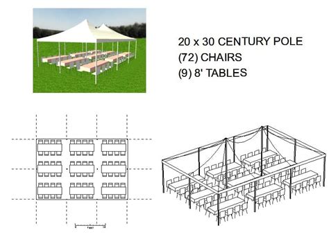 20X30 POLE TENT SEATS 72 - Michiana Tool and Party Rental