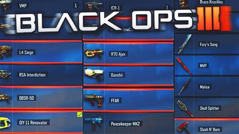 ALL "DLC WEAPONS" COLLECTION! - BLACK OPS 3 "FINAL DLC WEAPON" ARMORY ...