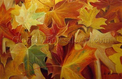 Colorful Autumn Leaves - Oil Paintings on Canvas