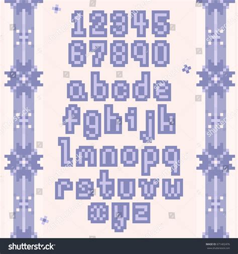 Vector Pixel Art Font Isolated Numbers Stock Vector (Royalty Free ...