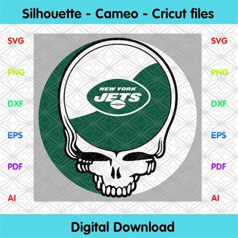 the new york jets football helmet decal is shown in green and white ...