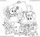 Children Coloring Clip Art sketch template