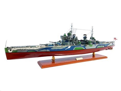 HMS Prince of Wales WW2 Battleship Model with Camouflage