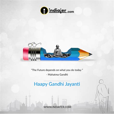 2nd October Gandhi Jayanti Poster or Banner Free PSD Template - Indiater