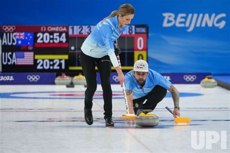 Photo: Team USA compete in the Mixed Doubles round robin session 1 ...