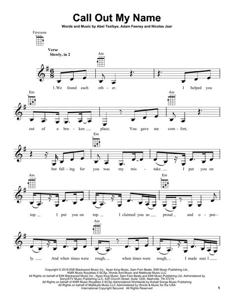 Call Out My Name by The Weeknd - Ukulele - Guitar Instructor