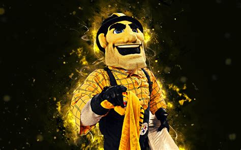 Download wallpapers Steely McBeam, 4k, mascot, Pittsburgh Steelers, abstract art, NFL, creative ...