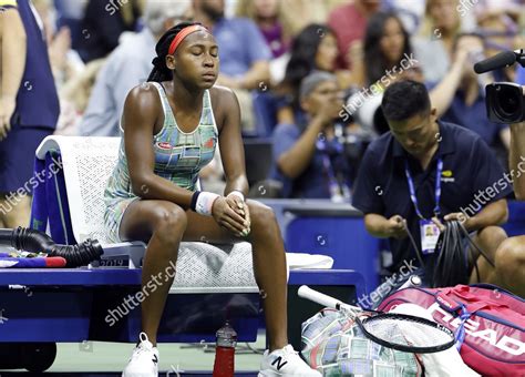 Coco Gauff Reacts After Sitting Down Editorial Stock Photo - Stock ...