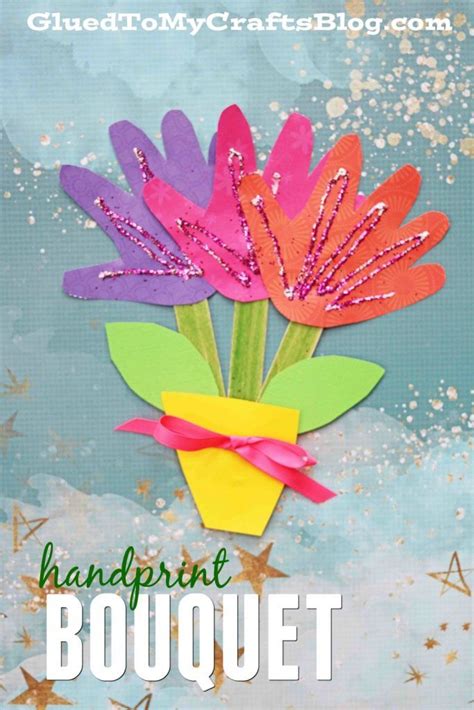 #gluedtomycrafts Paper Handprint Flower Bouquet – Kid Craft For Spring ...