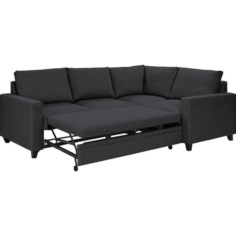 Buy Argos Home Seattle Right Corner Fabric Sofa Bed - Charcoal | Sofa ...