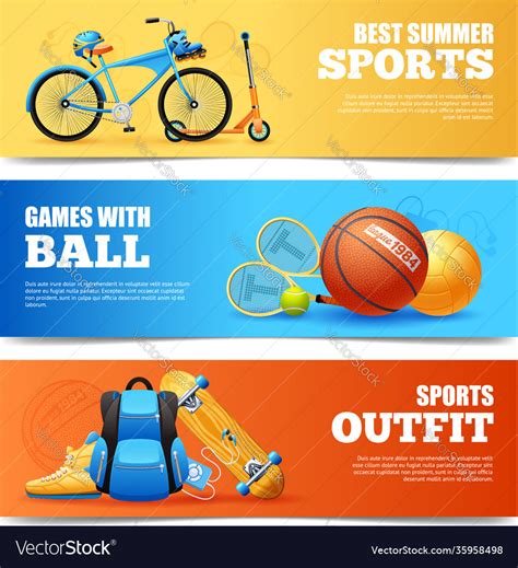 Summer sports banners set Royalty Free Vector Image