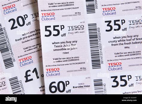 Tesco supermarket Clubcard vouchers offering double points Stock Photo - Alamy