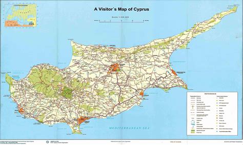 Large detailed road and tourist map of Cyprus. Cyprus large detailed road and tourist map ...