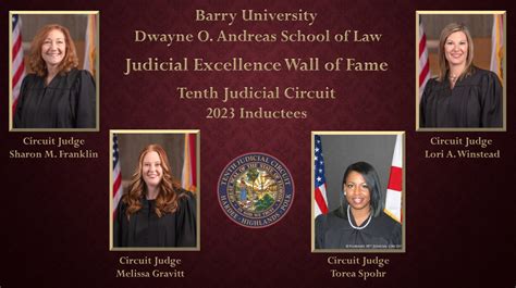 Tenth Judicial Circuit Judges inducted onto Barry University Dwayne O. Andreas School of Law’s ...