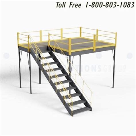 OSHA Compliant Warehouse Mezzanine Kits Industrial Decking Staircase ...