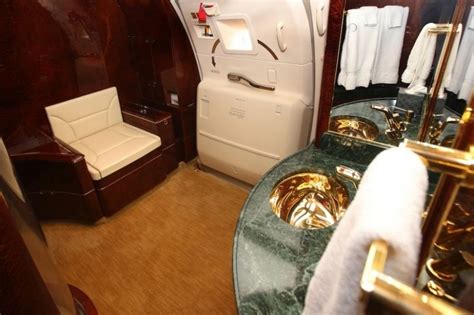 Inside private jet bathroom