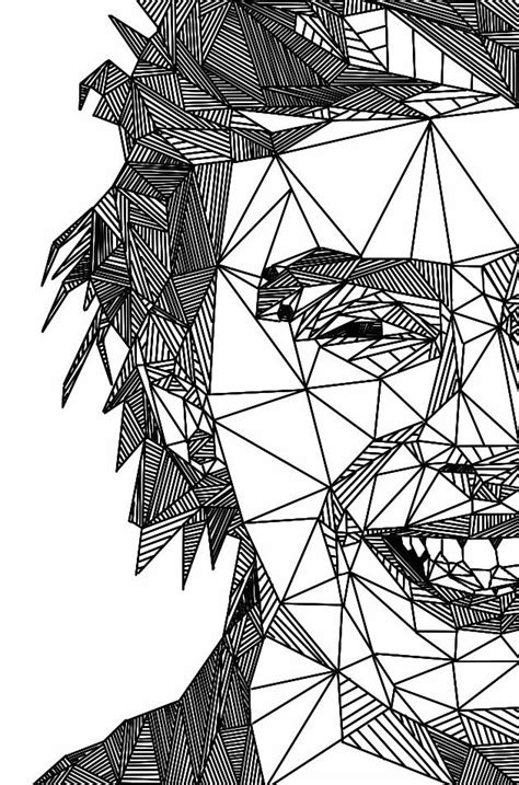 Geometric face, Geometric art, Line art