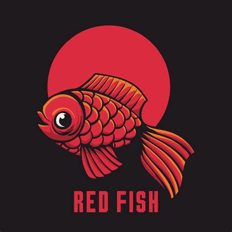 Vector Red Fish Retro Illustration 16625058 Vector Art at Vecteezy