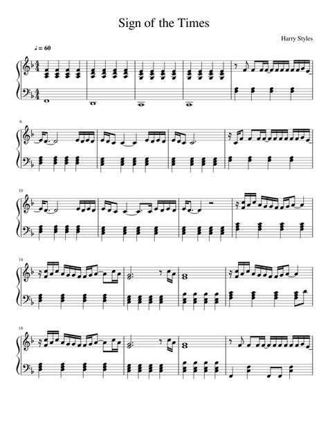 Sign of the Times Sheet music for Piano (Solo) | Musescore.com