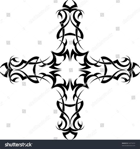 Christian Cross Tattoo Stock Vector 54379474 - Shutterstock