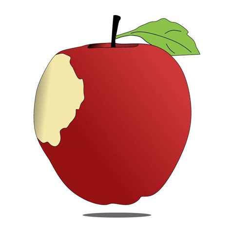 an illustration of a partially eaten red apple vector drawing 3694607 Vector Art at Vecteezy