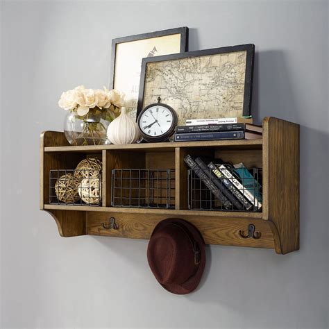 Crosley Fremont Entryway Shelf Distressed White - Shelf, 3 Galvinized ...