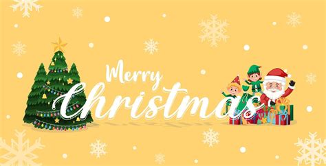 Merry Christmas banner with cute santa claus cartoon 4192166 Vector Art at Vecteezy