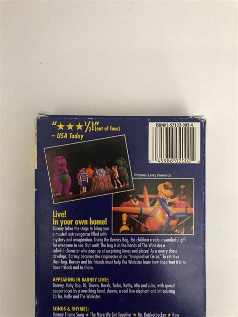 Barney - Live In New York City (VHS, 1994, Classic Collection) for sale ...