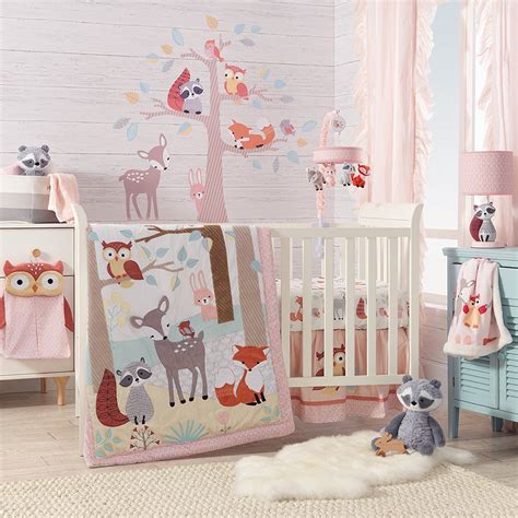 Amazon.com : Lambs & Ivy Little Woodland Forest Animals 4 Piece Crib ...