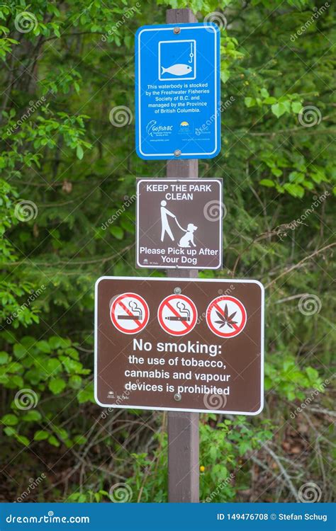 Park Signs - Rules for Visitors Editorial Stock Photo - Image of device ...