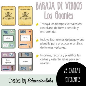 The Goonies Deck of Cards in Spanish / Baraja de Verbos de Los Goonies