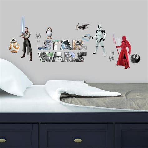 RoomMates 5 in. x 11.5 in. Star Wars VIII 14-piece Peel and Stick Wall ...