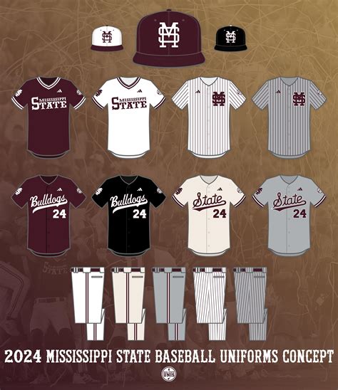 2024 Baseball Uniforms Concept - Hail State Unis