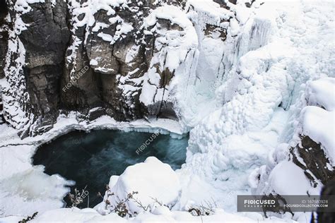 Sunwapta Falls in winter — eco, daytime - Stock Photo | #167580928