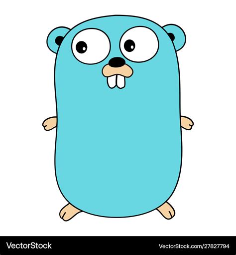 Golang emblem blue gopher Royalty Free Vector Image