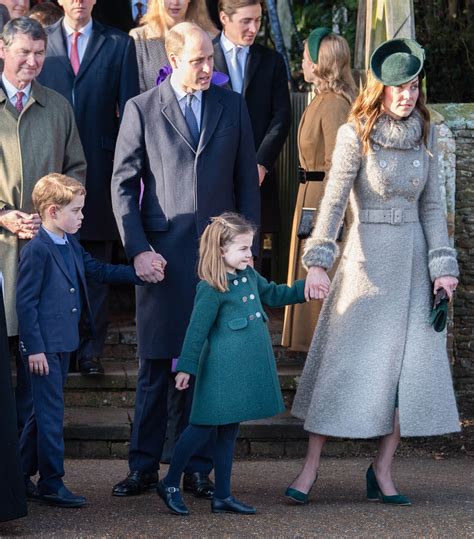 William, Kate, and the children take their first family walk to church on Christmas Day in ...