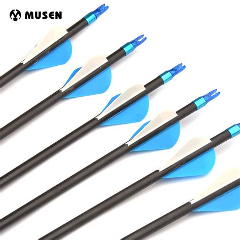 6/12/24pcs 32 Inches Pure Carbon Arrows Spine 340 Archery Hunting ...