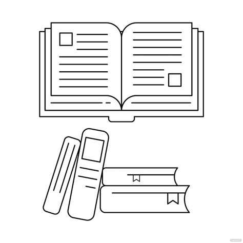 Book Outline Vector in Illustrator, SVG, JPG, EPS, PNG - Download ...