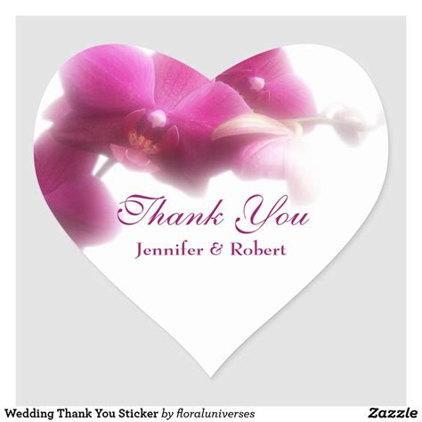 Wedding Thank You Heart Sticker | Zazzle.com | Wedding thank you, Thank ...