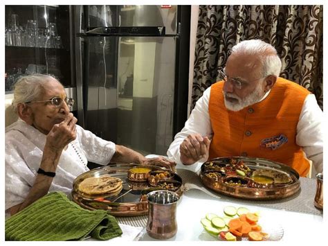 PM Narendra Modi meets mother on his birthday and this is what he eats