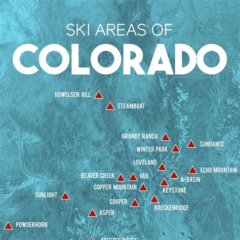 Colorado Ski Areas Map 18x24 Printable Colorado | Etsy