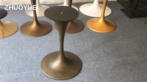 White And Black Cast Iron Table Legs Antique Metal Brushed Aluminum Saarinen Tulip Table Base ...