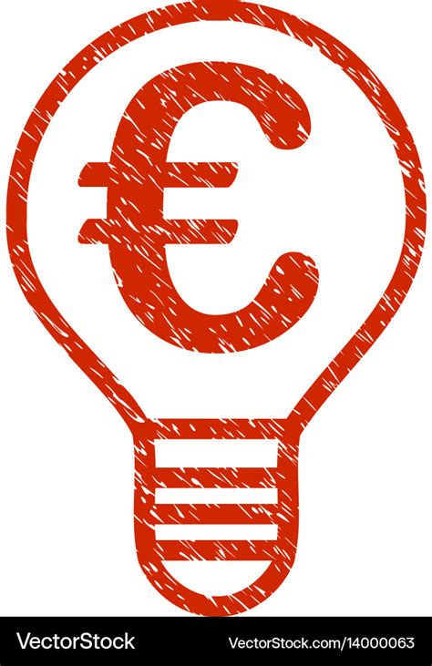 Euro bulb icon grunge watermark Royalty Free Vector Image