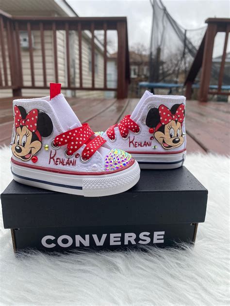 Minnie Mouse Bling Shoes Minnie Mouse Red Converse Shoes - Etsy