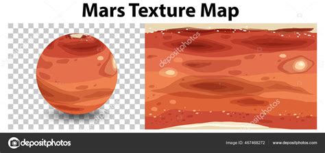 Mars Planet Transparent Mars Texture Map Illustration Stock Vector ...