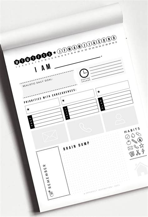 Downloadable Adhd Daily Planner Template